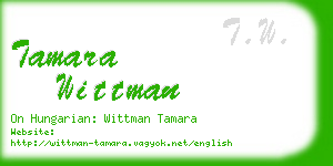 tamara wittman business card
